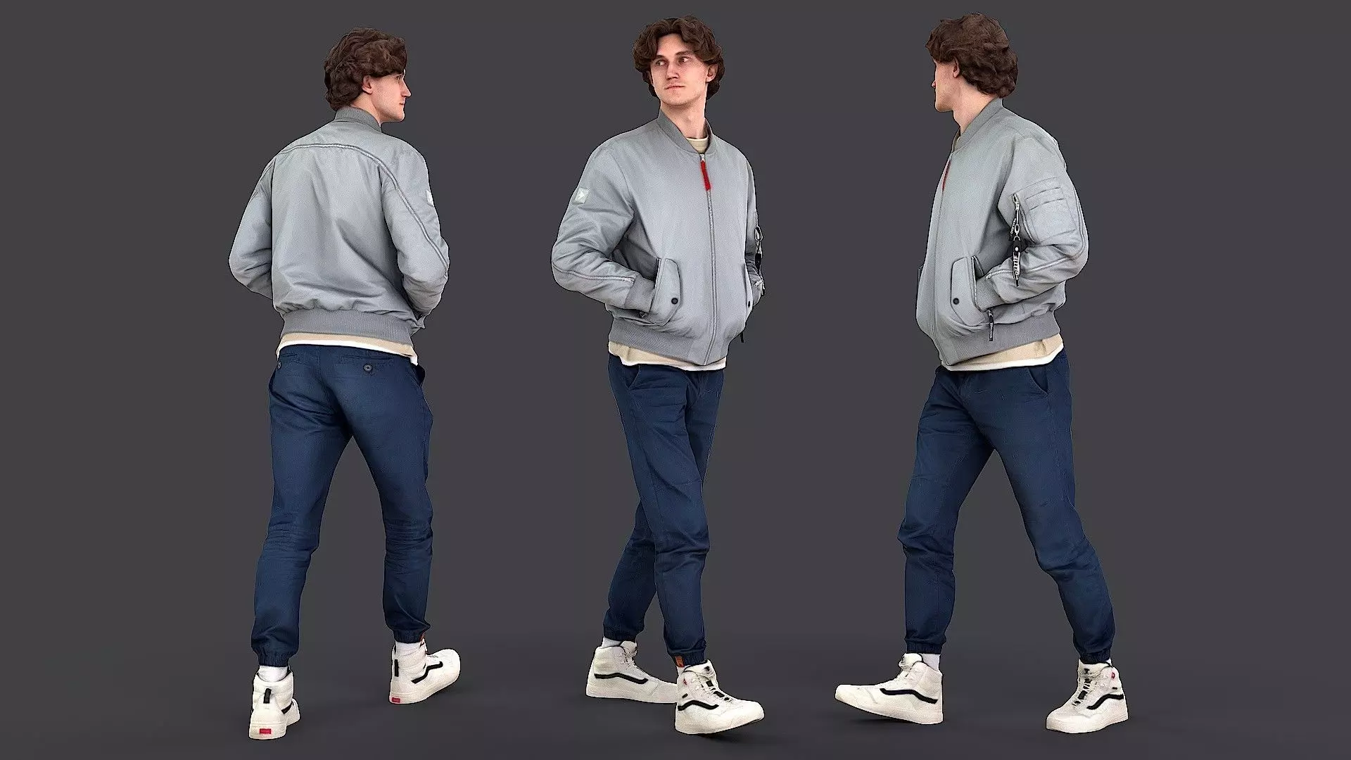 Attentive pedestrian 3D model_0