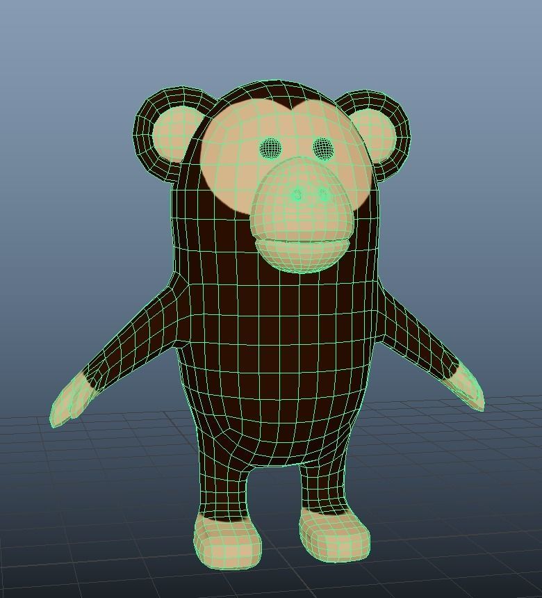 Monkey Stylized Low-poly 3D model_33