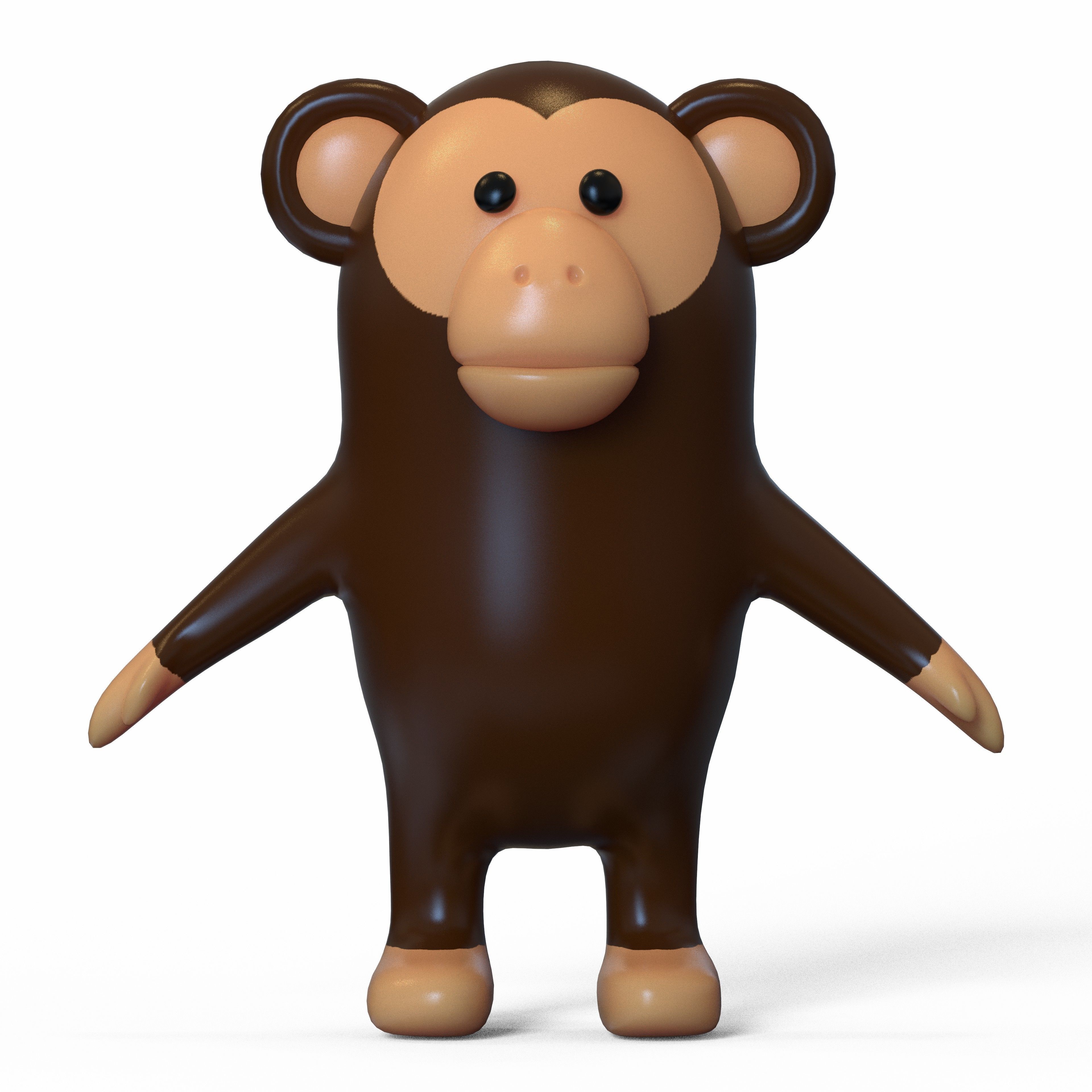 Monkey Stylized Low-poly 3D model_38
