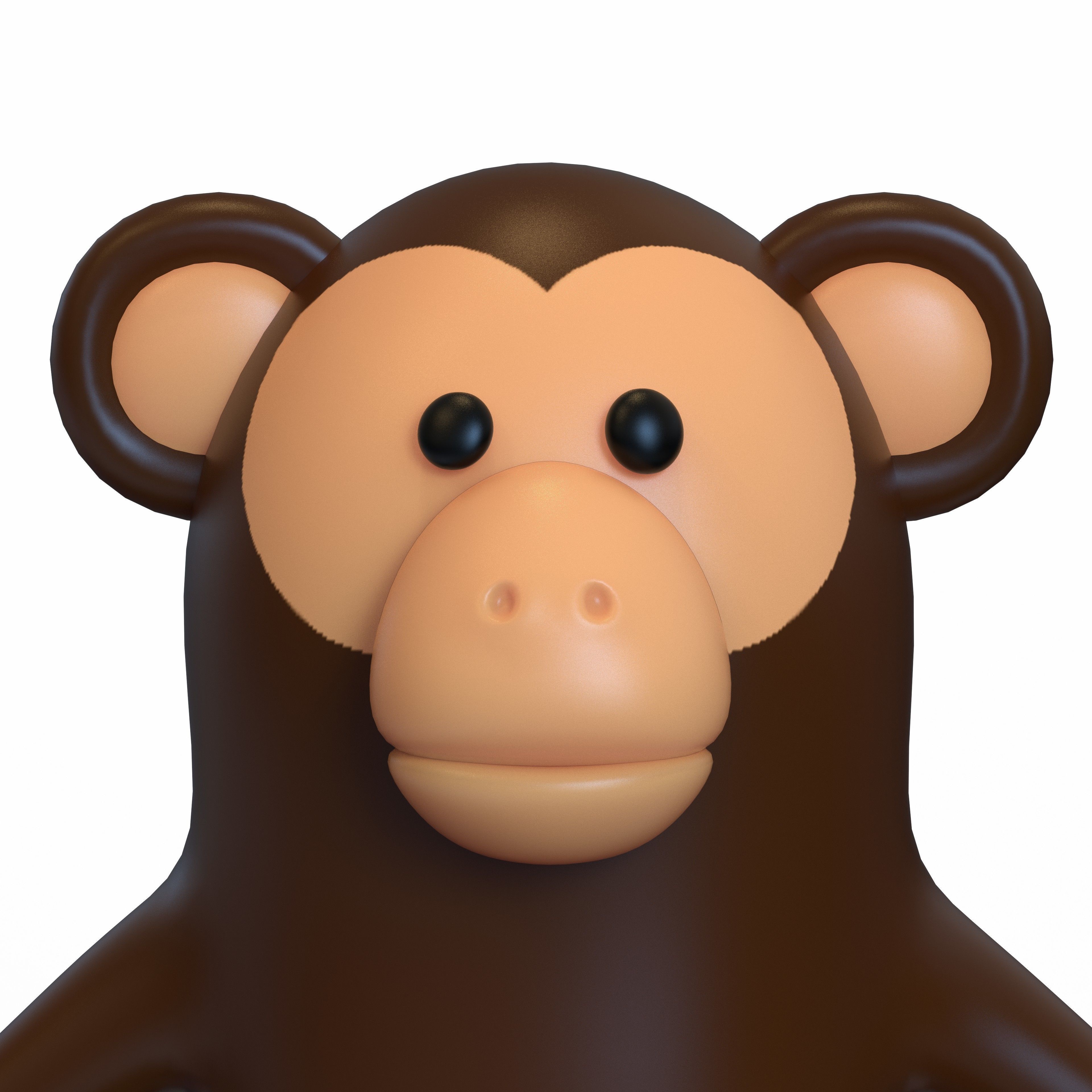Monkey Stylized Low-poly 3D model_9