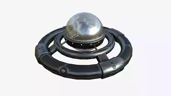 Alien Spaceship UFO E03 Dark Steel - Sci Fi Spacecraft Design Low-poly 3D model