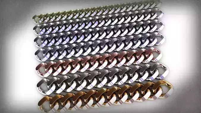 Special Cuban chains in 7 sizes 3D print model