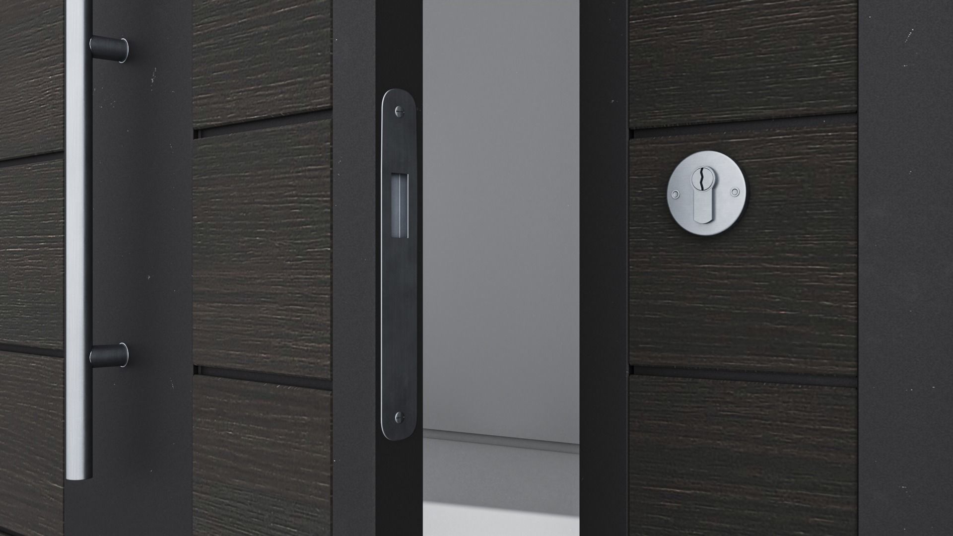 Aluminium door 63 3D model_4