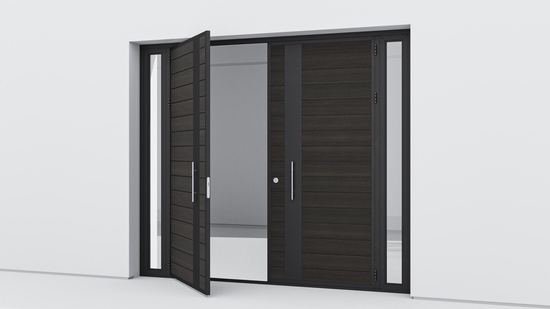 Aluminium door 63 3D model_2