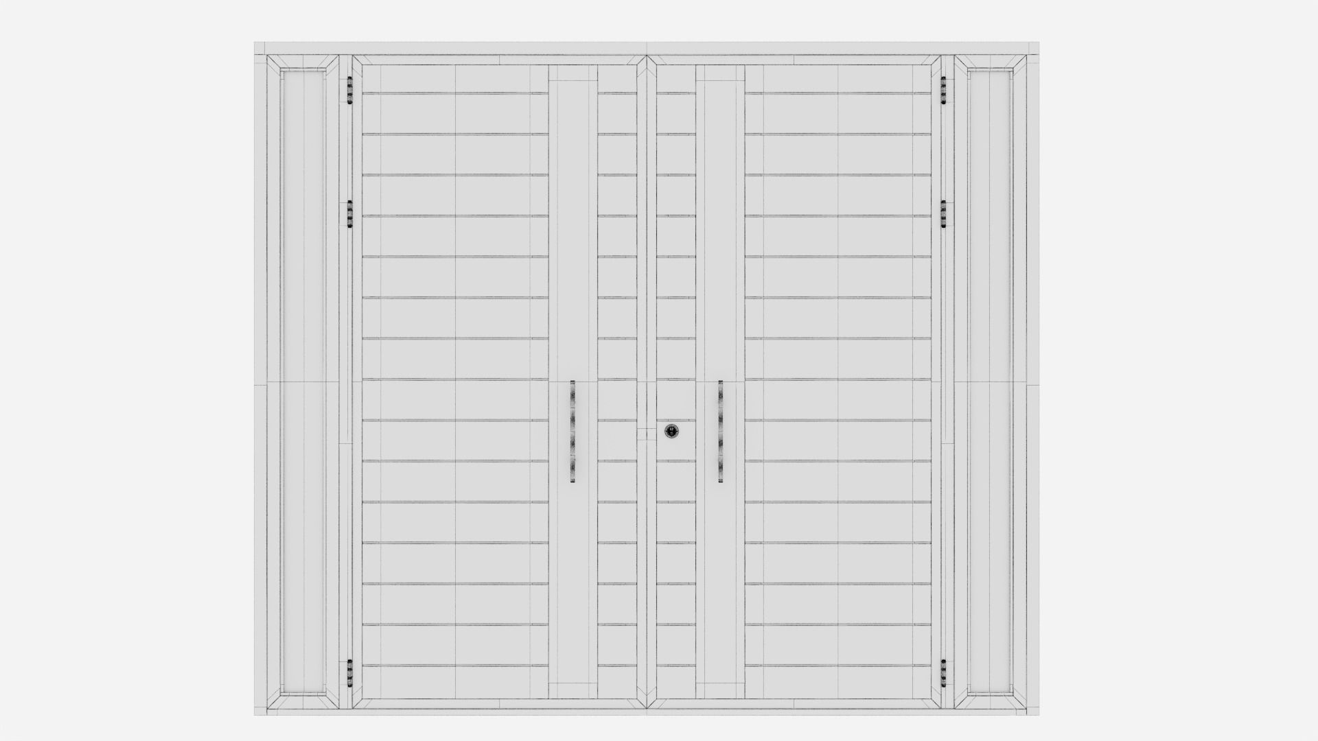 Aluminium door 63 3D model_5
