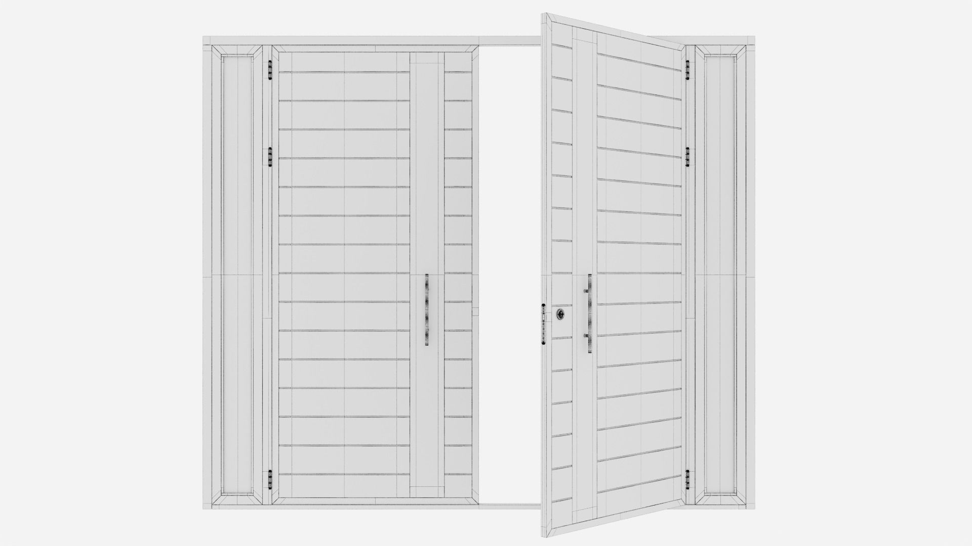 Aluminium door 63 3D model_6