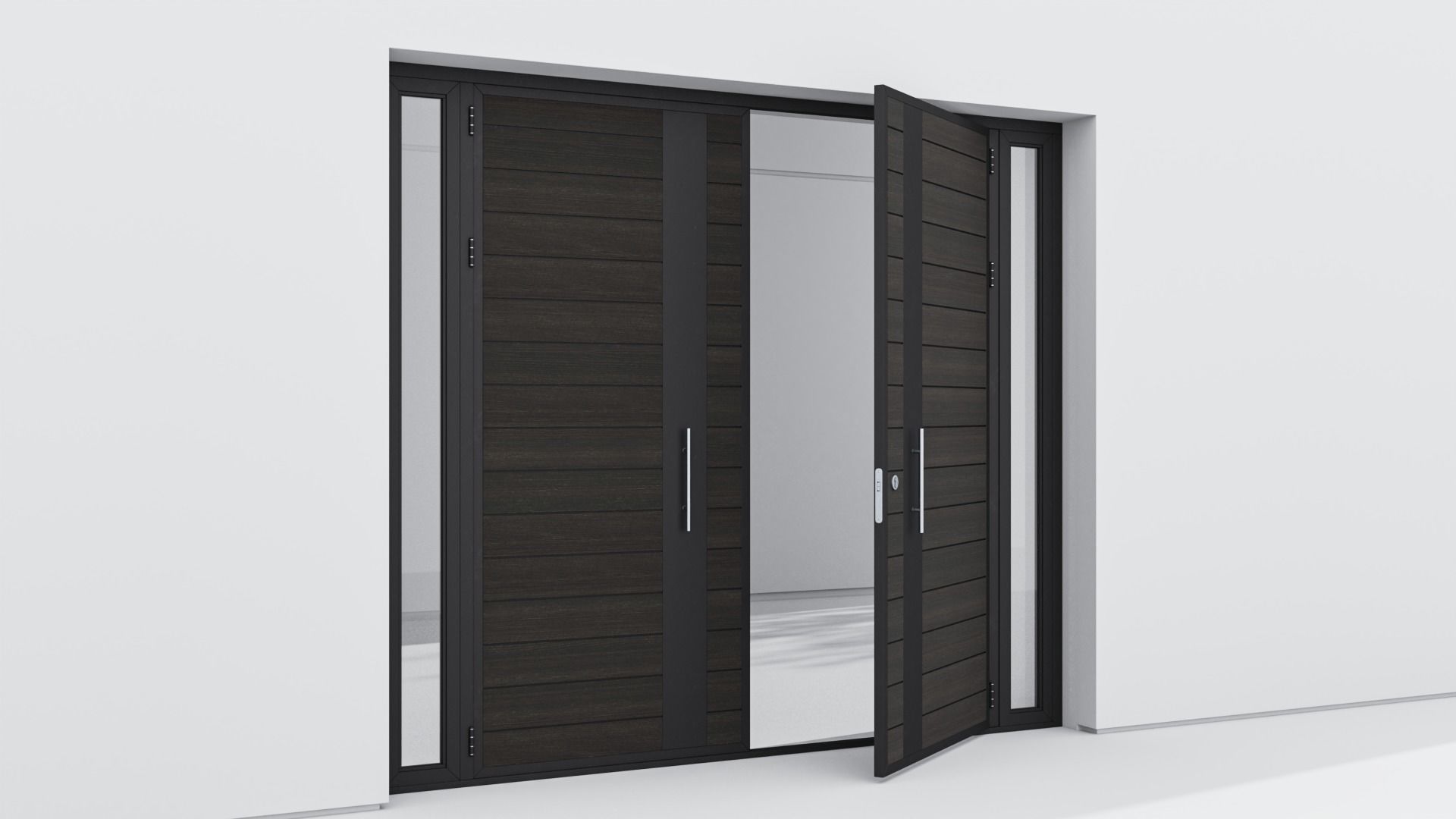 Aluminium door 63 3D model_3