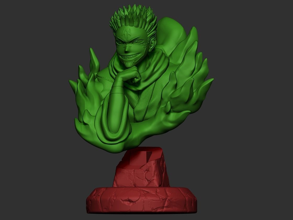 Ryomen Sukuna Bust 3D print model_2