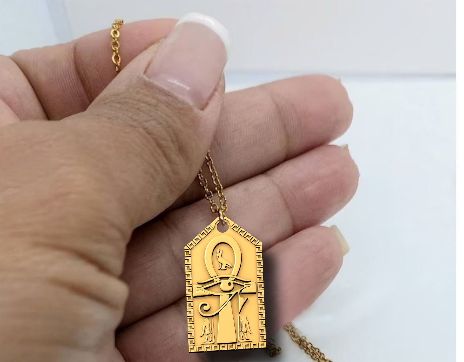 Ankh Cross Pendant Ancient Necklaces Pharaonic Egypt jewelry 3D print model_12