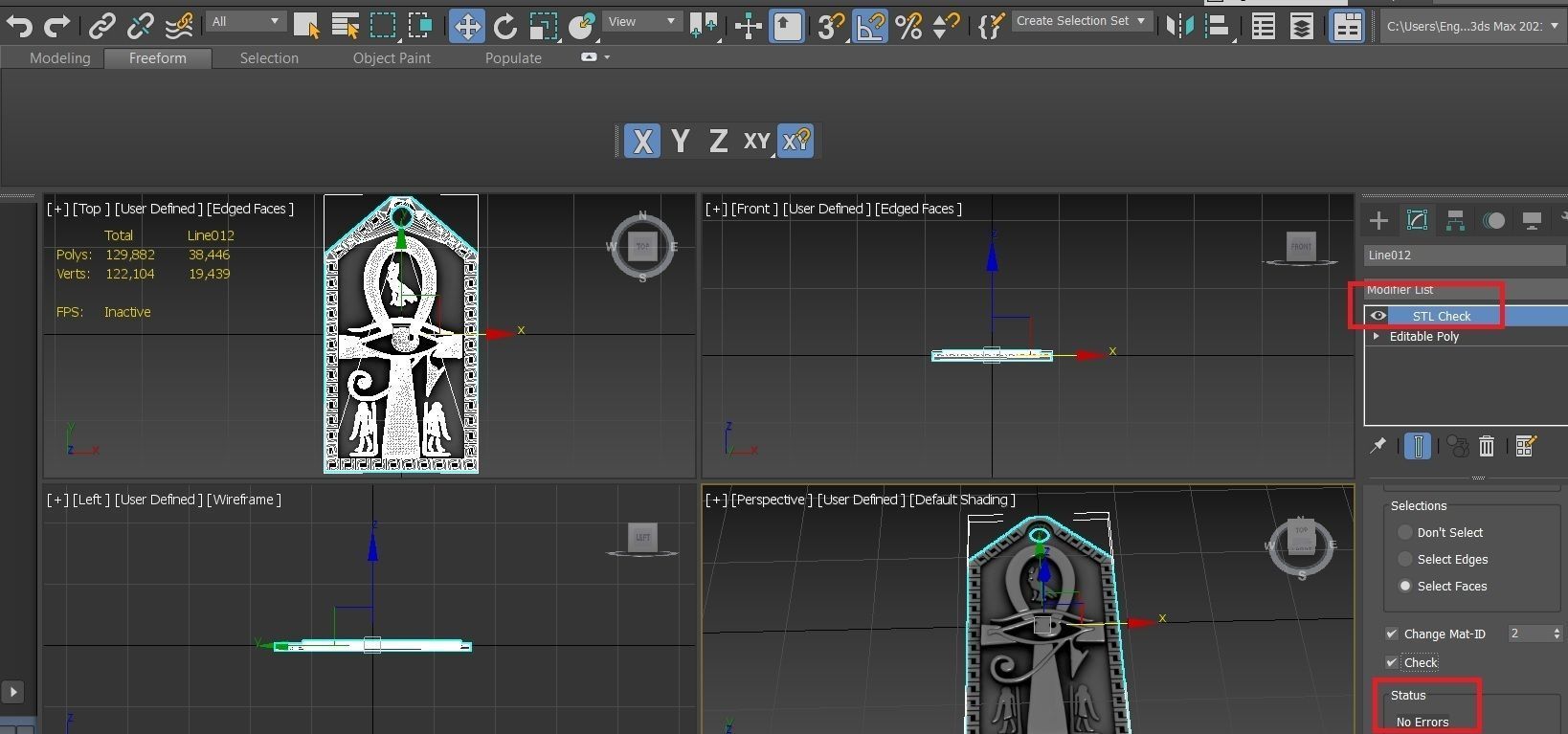 Ankh Cross Pendant Ancient Necklaces Pharaonic Egypt jewelry 3D print model_7