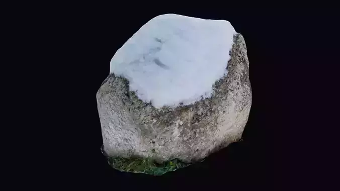 Snow Covered Large Rock
