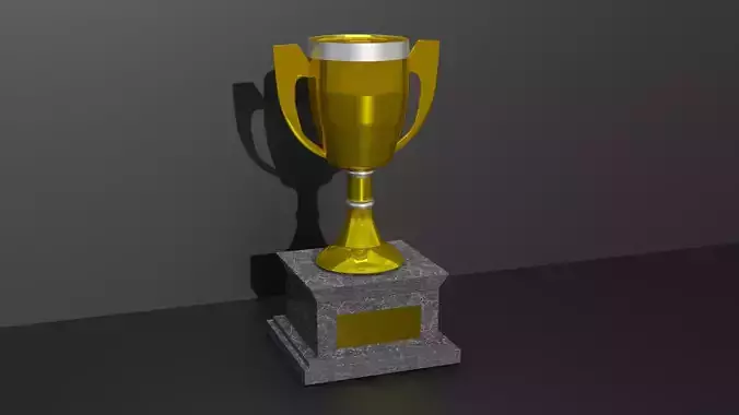 coppa oro argento su piedistallo gold and silver cup on pedestal 3D model