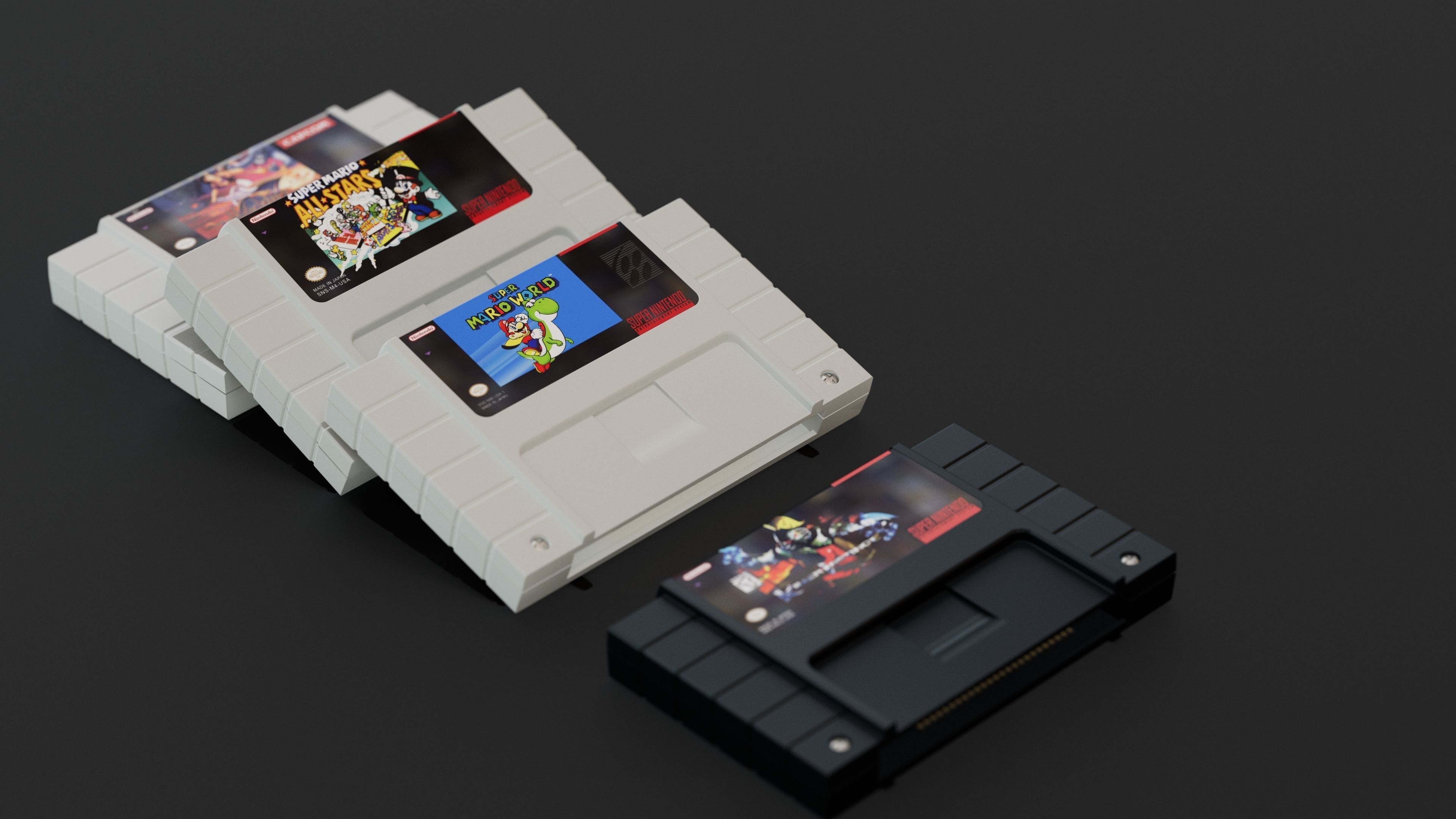 Snes Cartridges 3D model | CGTrader