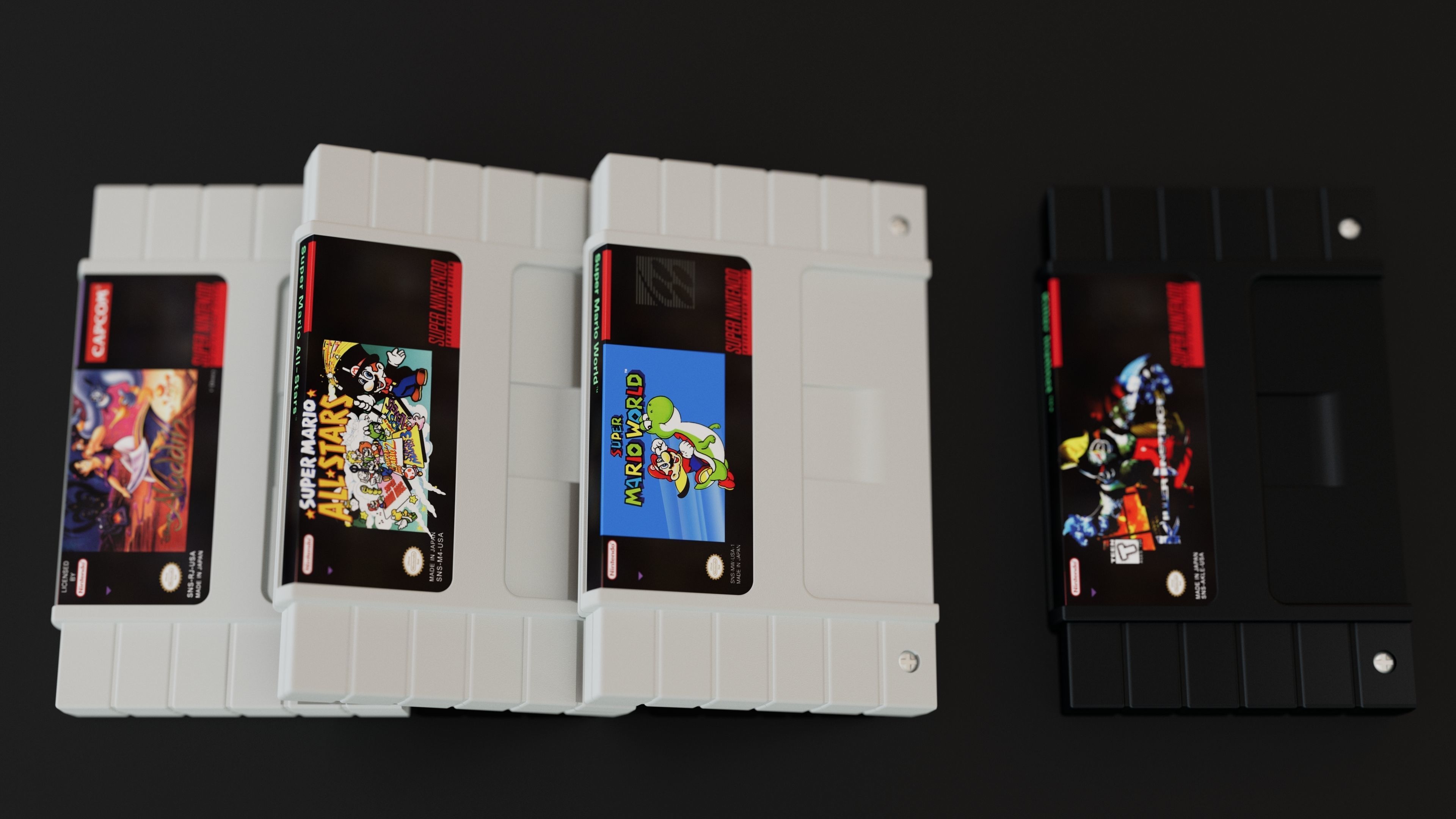 Snes Cartridges 3D model | CGTrader