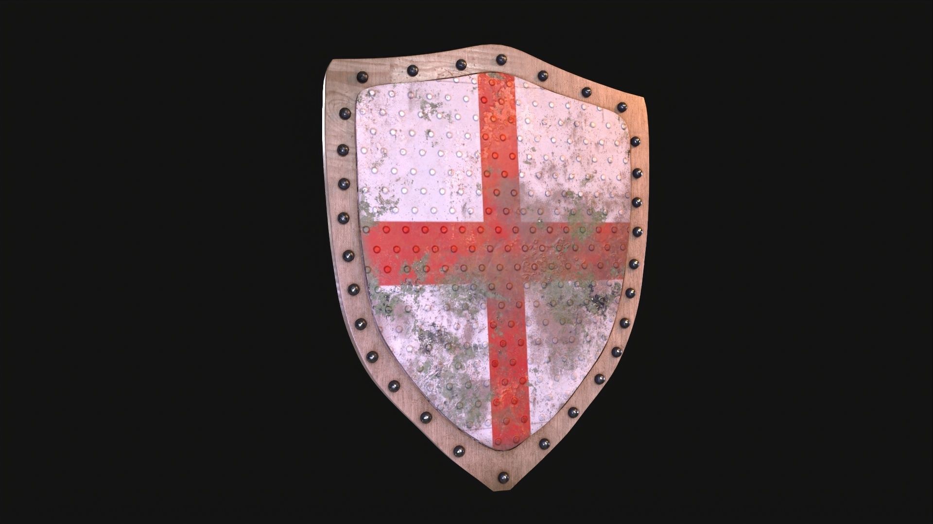 Crusader shield Low-poly 3D model_11