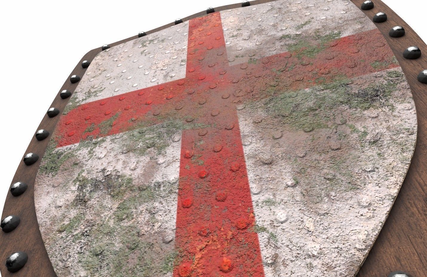 Crusader shield Low-poly 3D model_9