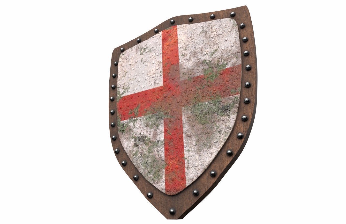 Crusader shield Low-poly 3D model_7