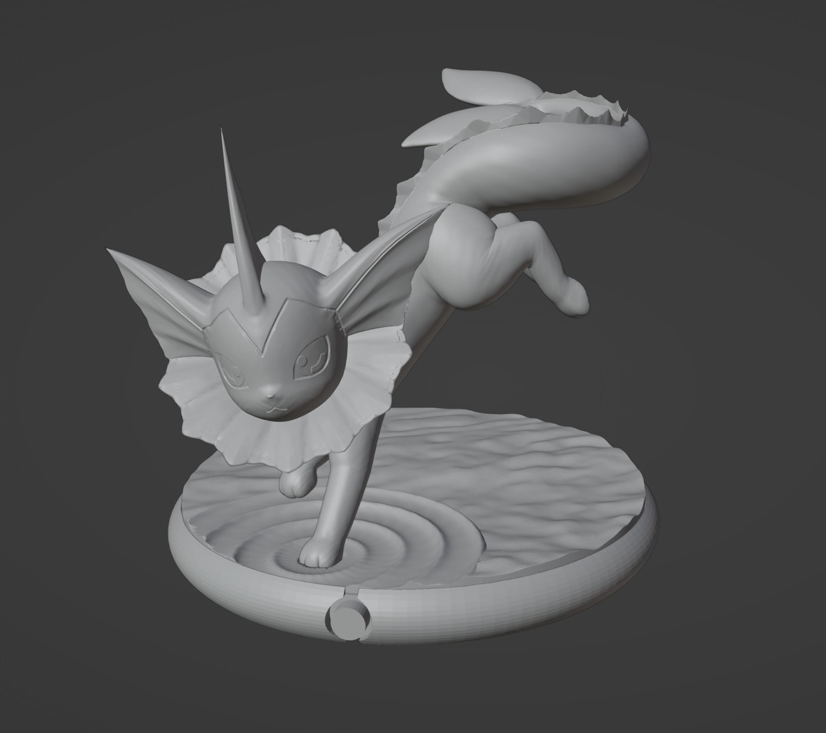 Vaporeon pokemon 3D print model 3D print model_3