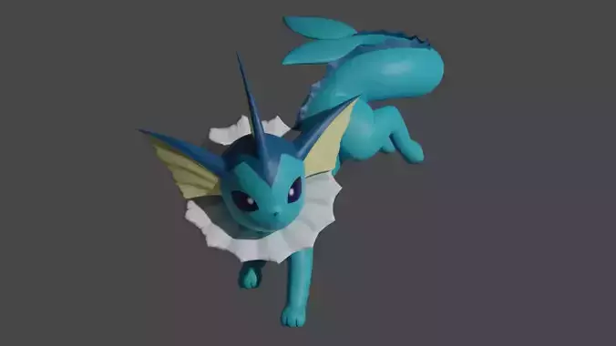 Vaporeon pokemon 3D print model 3D print model Vaporeon pokemon 3D print model 3D print model