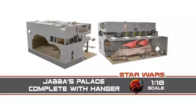 Jabbas Palace Complete set with hangar 1-18 scale 3D Model Collection