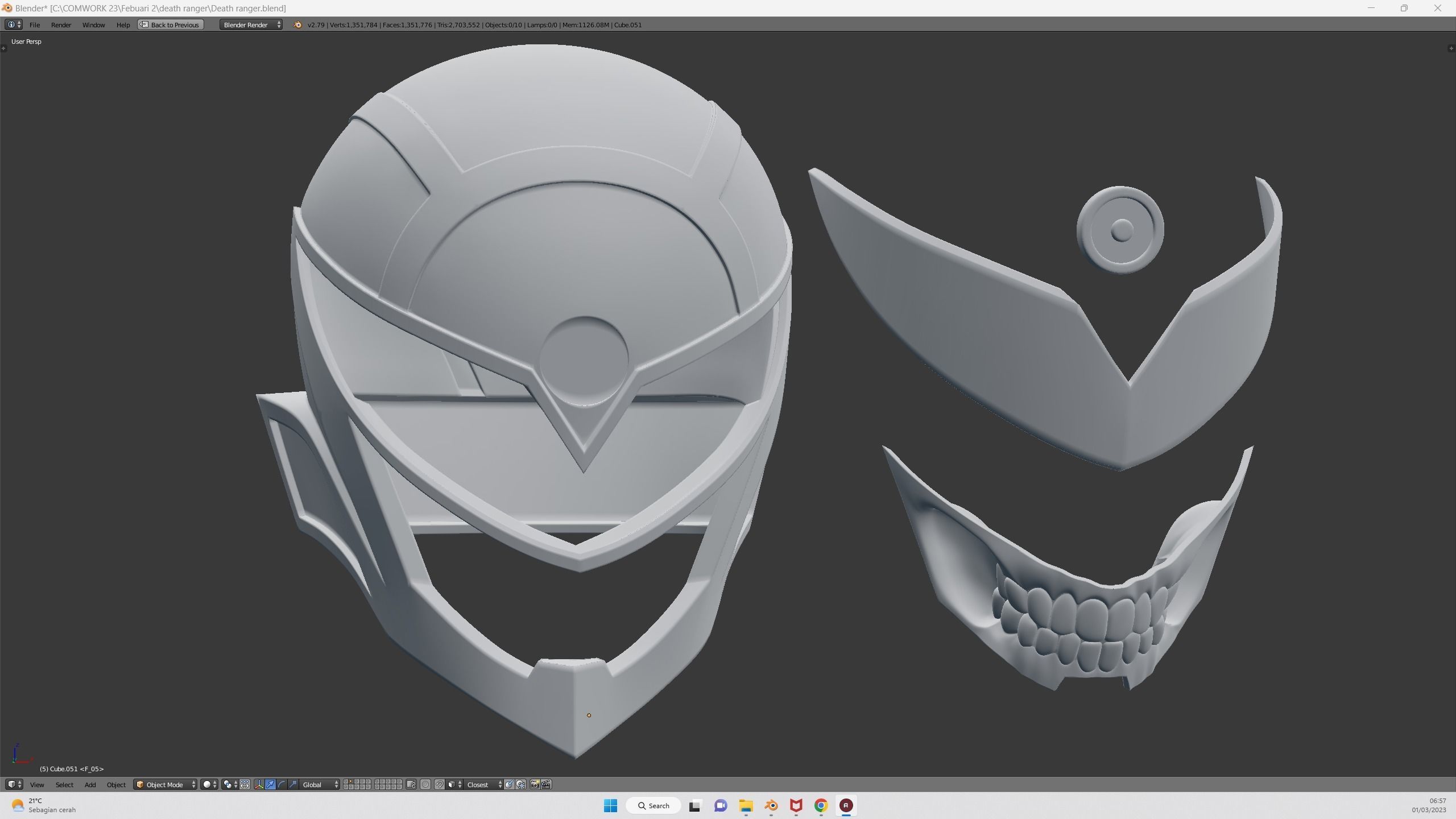 Death Ranger helmet 3D print model_3