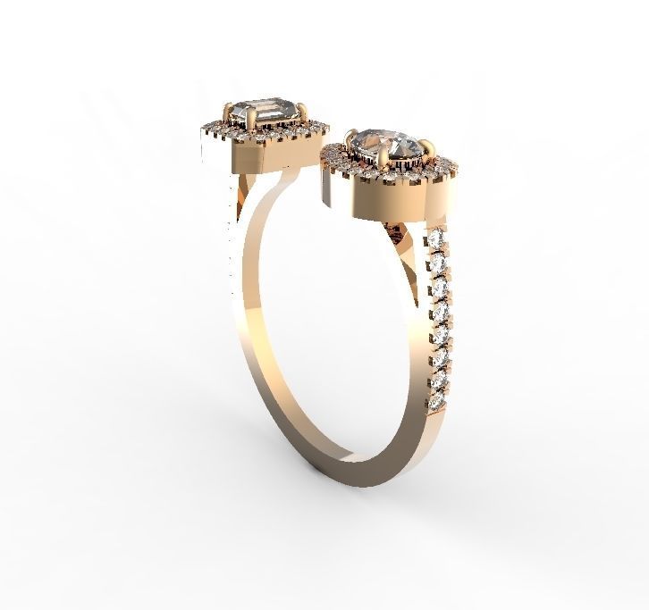 diamonds ring 3D print model_3
