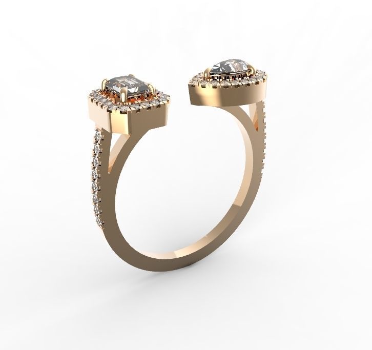diamonds ring 3D print model_1