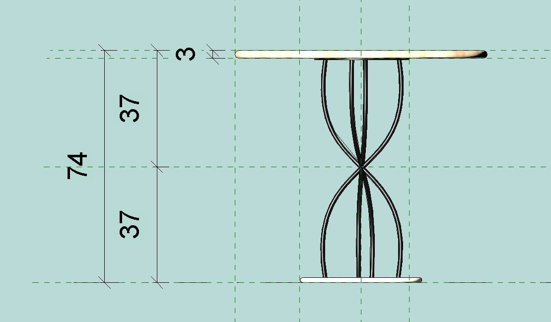 Hourglass table 3D model_5