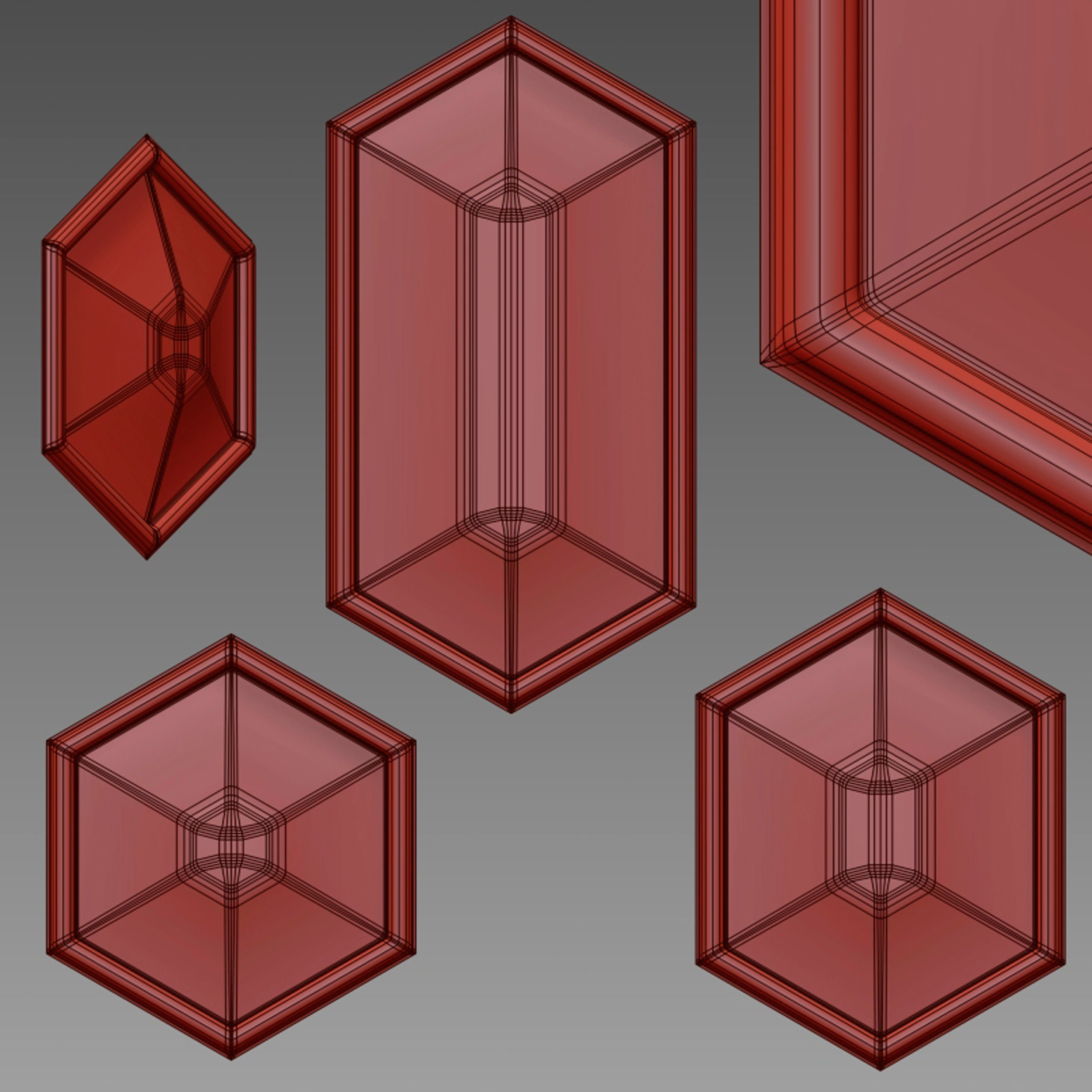 3d wall panel polygon hexagon 3D model_10