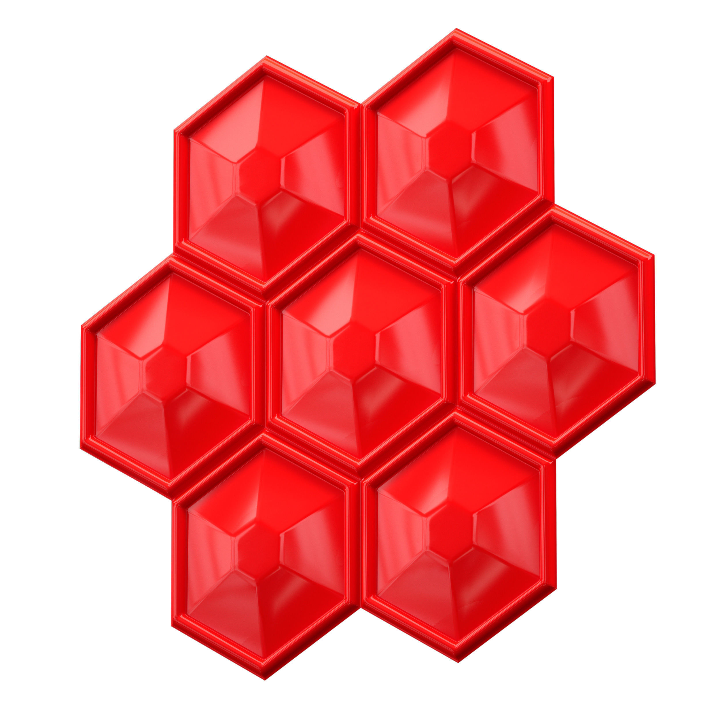 3d wall panel polygon hexagon 3D model_9