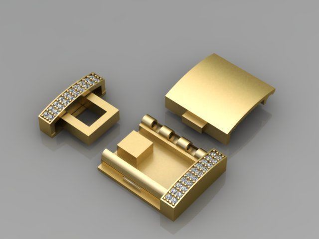 clasp cuban chain 3D print model_1