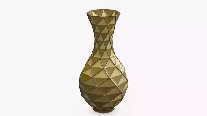 Decorative Rhomboid Vase Low-poly 3D model