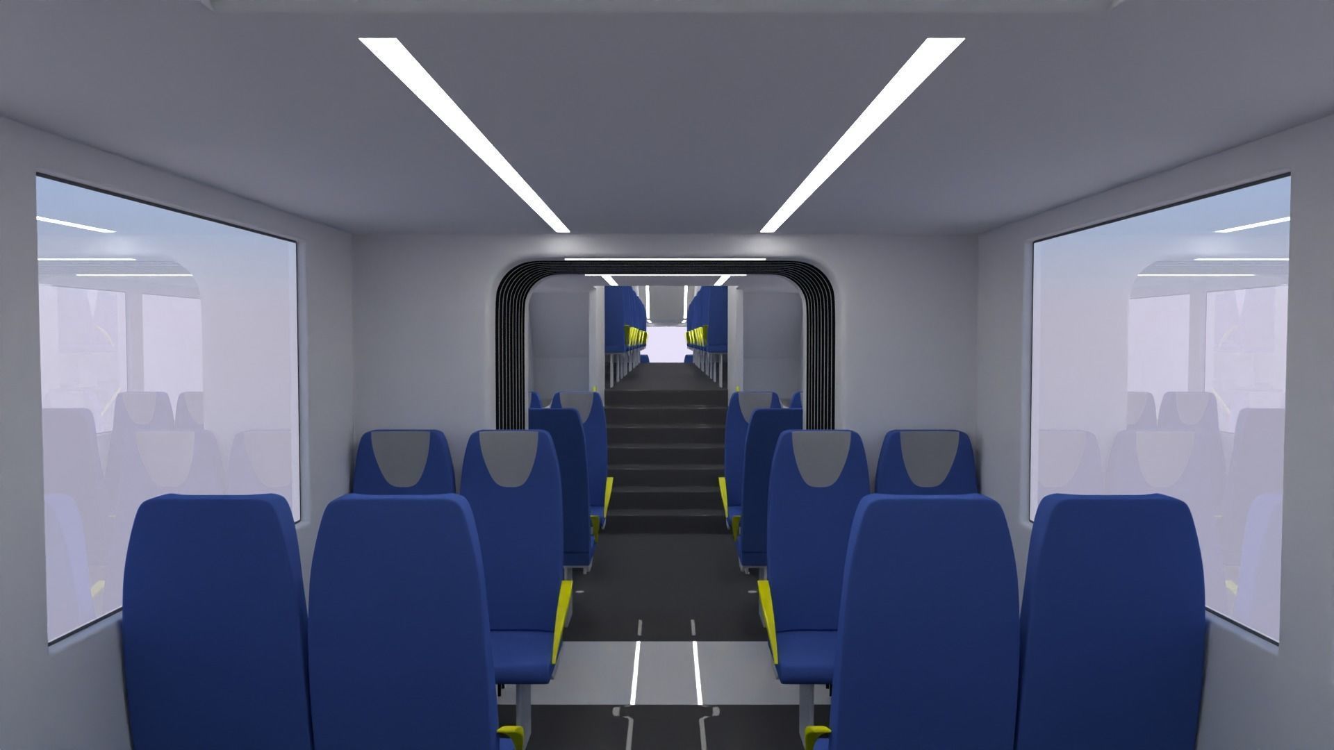 Futuristic doubledeck train 3D model_21