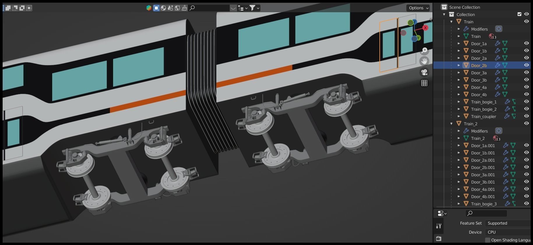 Futuristic doubledeck train 3D model_25