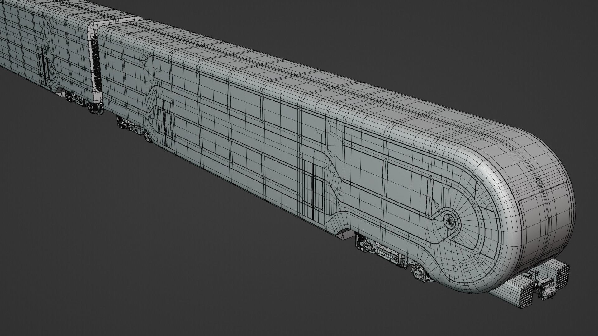 Futuristic doubledeck train 3D model_11