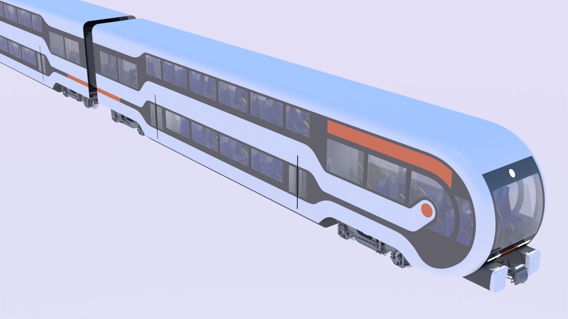 Futuristic doubledeck train 3D model_10