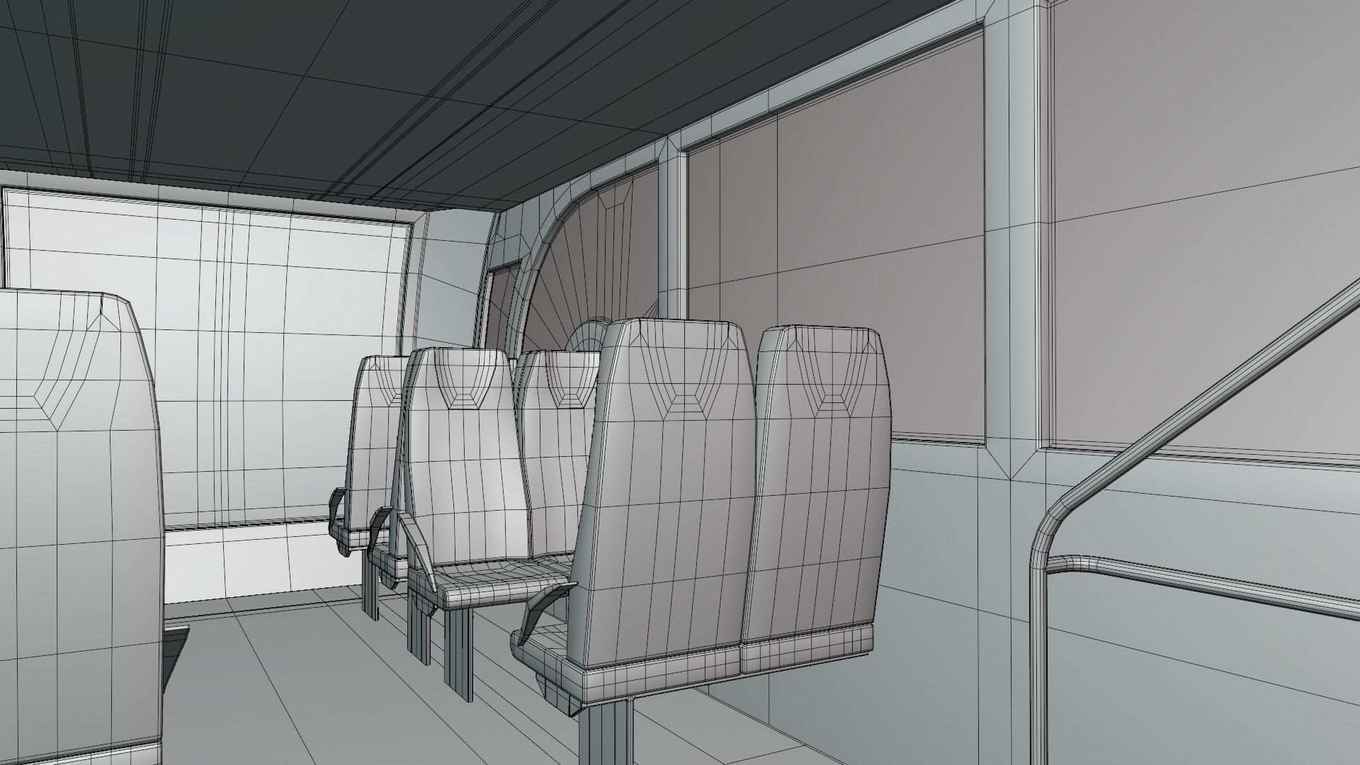 Futuristic doubledeck train 3D model_16