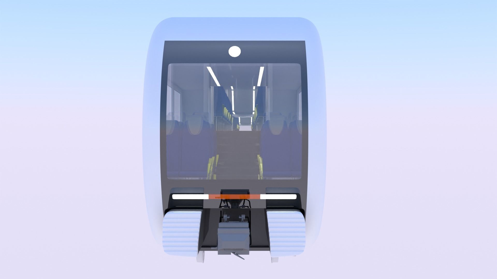 Futuristic doubledeck train 3D model_14