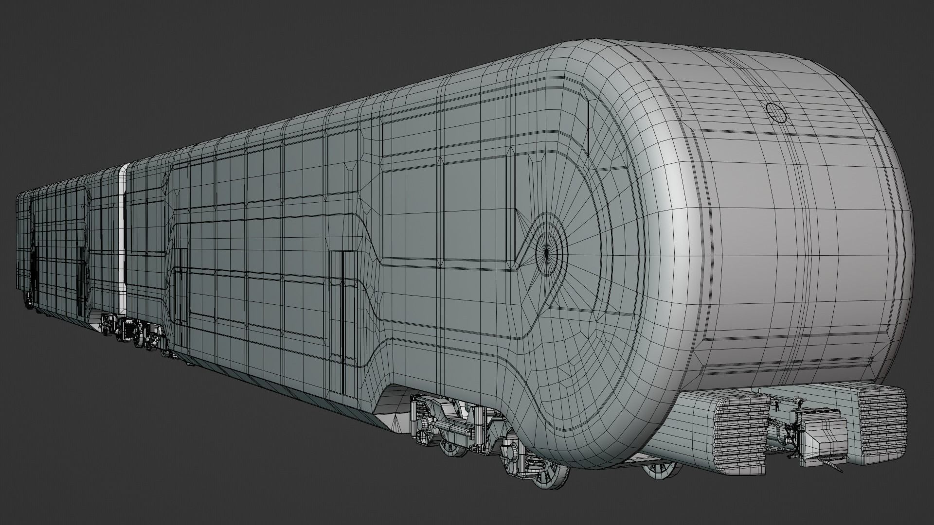 Futuristic doubledeck train 3D model_4