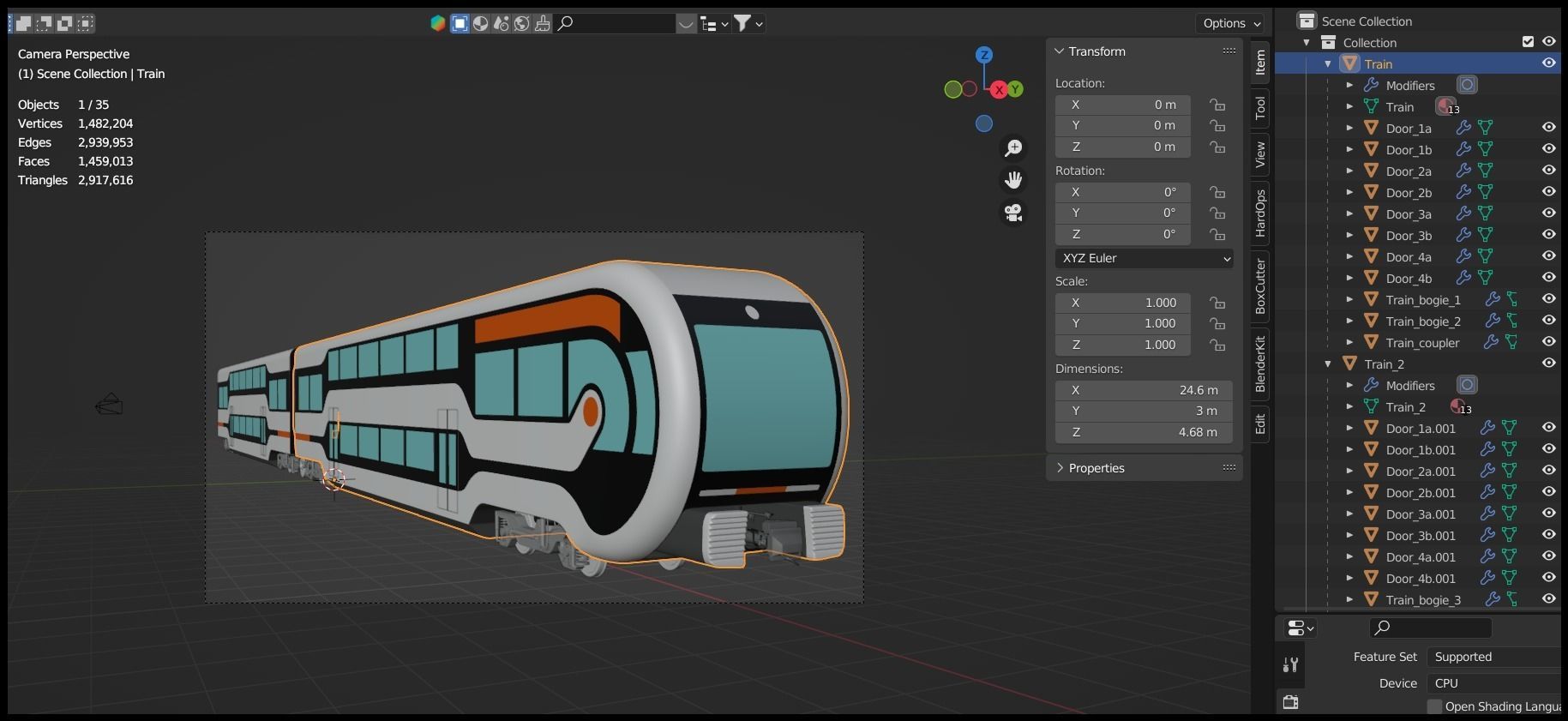 Futuristic doubledeck train 3D model_22