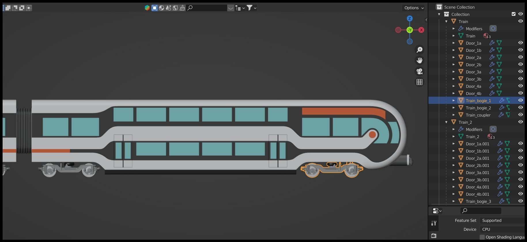 Futuristic doubledeck train 3D model_23