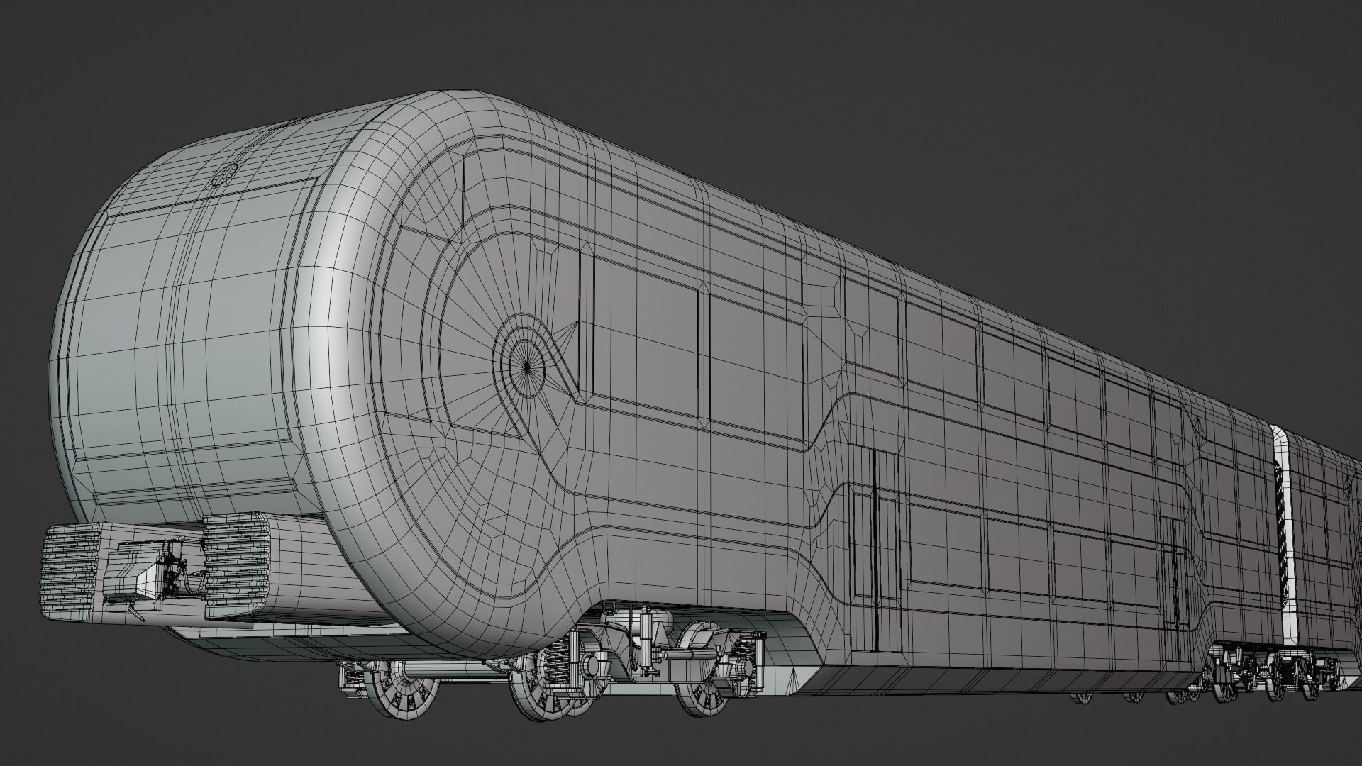Futuristic doubledeck train 3D model_1