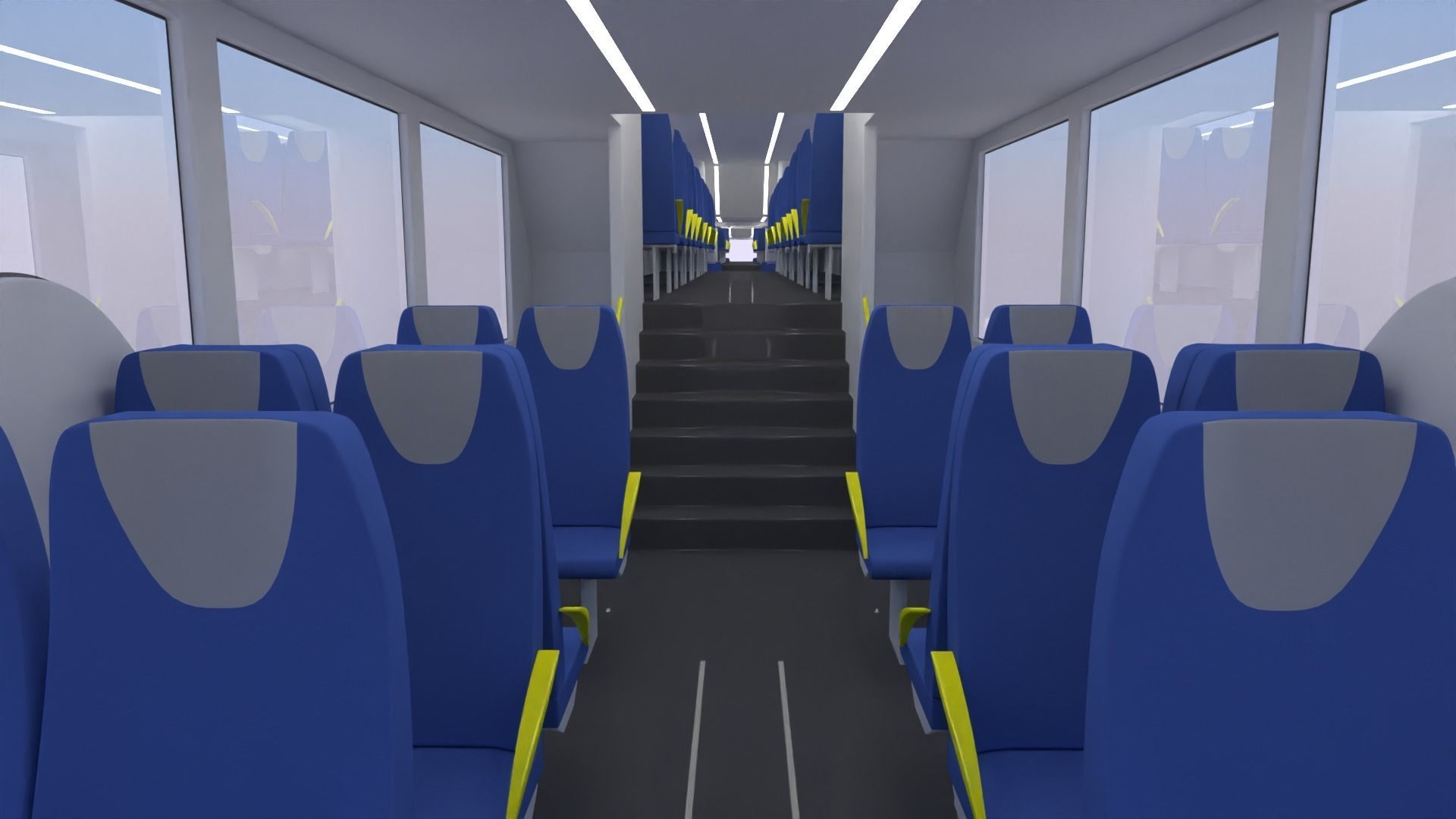 Futuristic doubledeck train 3D model_20