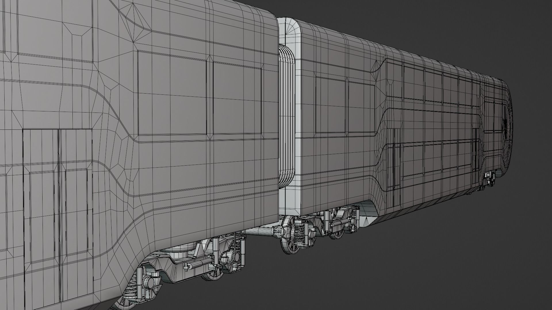 Futuristic doubledeck train 3D model_7