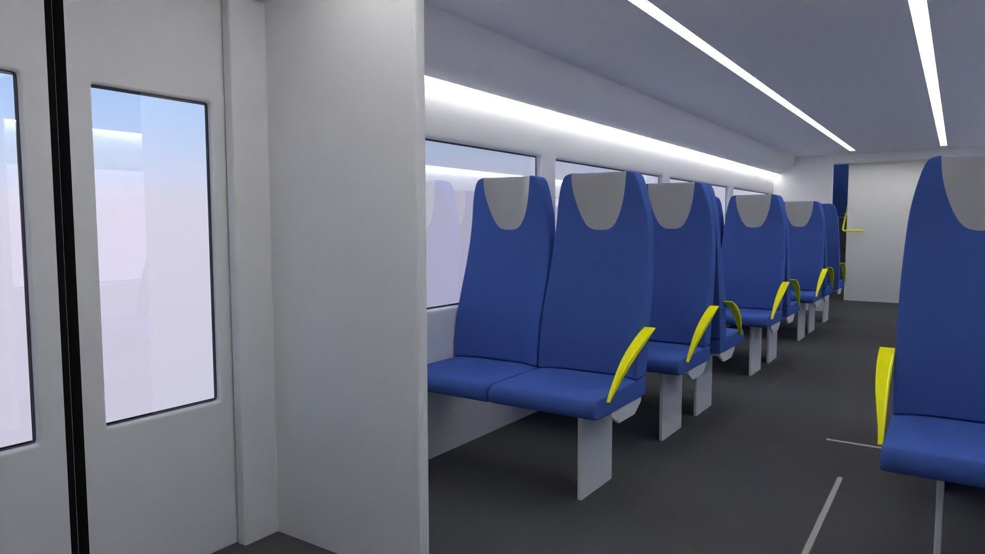 Futuristic doubledeck train 3D model_17