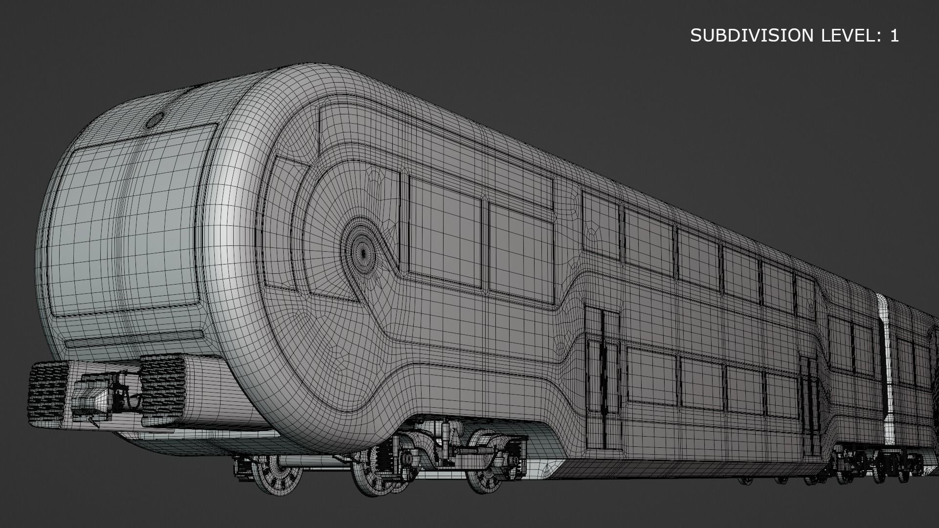 Futuristic doubledeck train 3D model_2