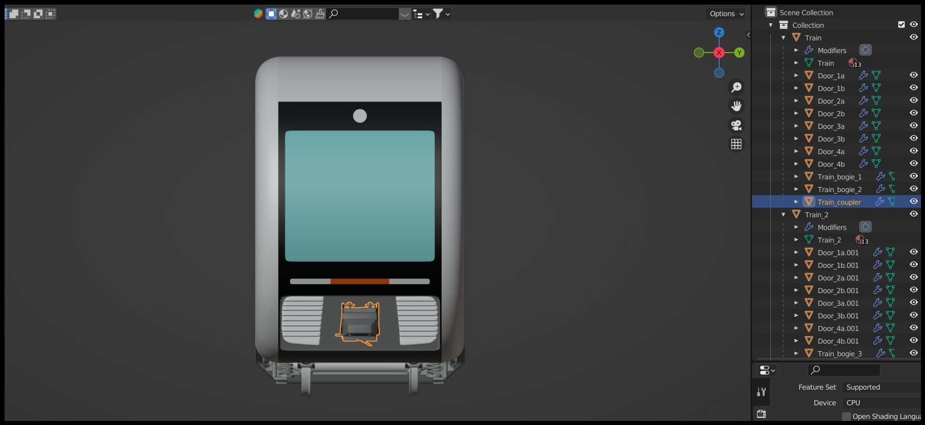 Futuristic doubledeck train 3D model_24