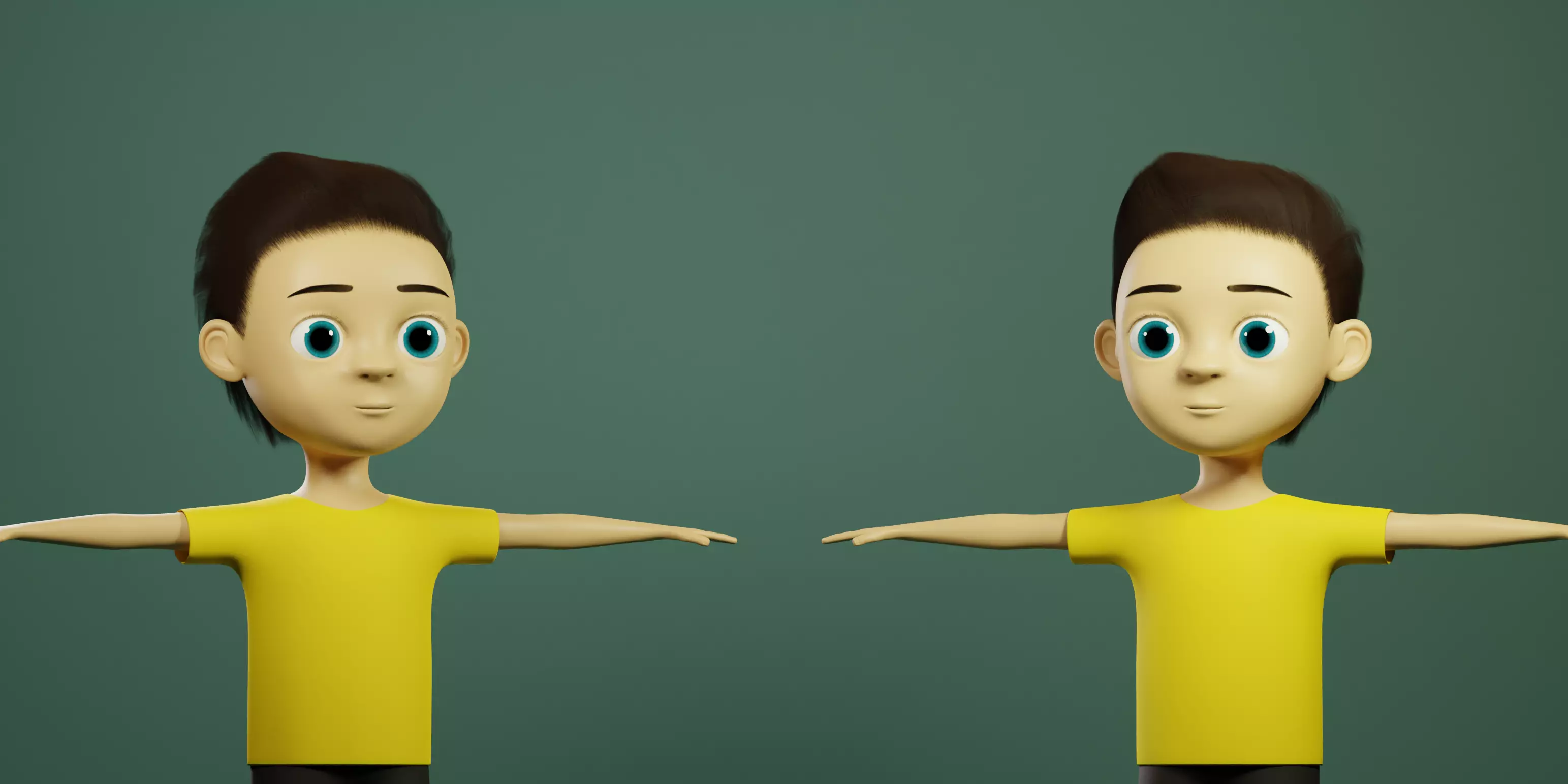 cartoon boy 3D model_0