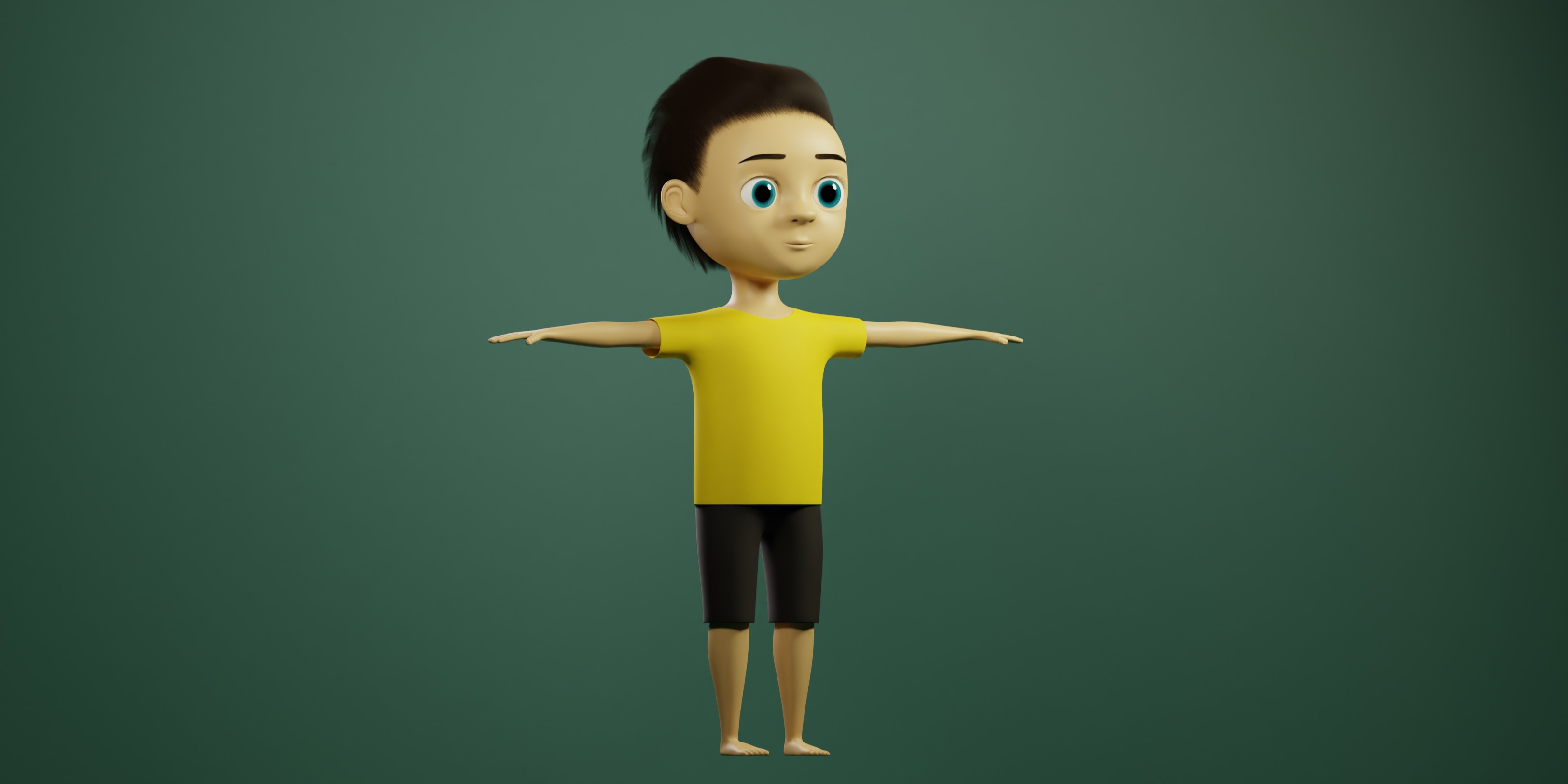 cartoon boy 3D model_2