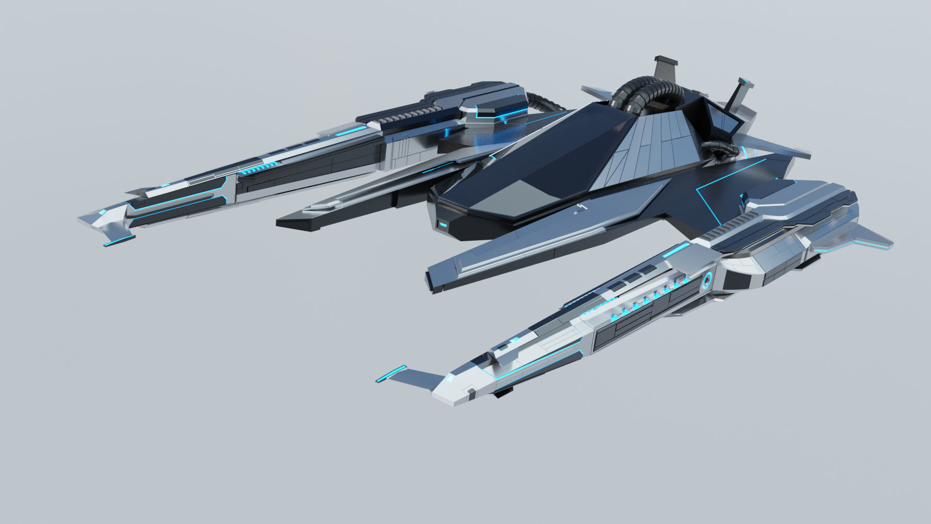 Fighter Spaceship With Controller - UE4-5 Low-poly 3D model_9
